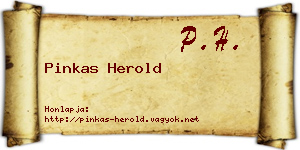 Pinkas Herold névjegykártya